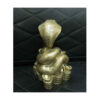 Figurine décorative de serpent en laiton enroulé sur de l'argent - Art symbolique de reptile