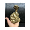Figurine décorative de serpent en laiton enroulé sur de l'argent - Art symbolique de reptile