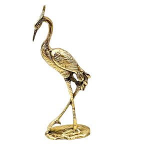 Figurine décorative de cigogne en laiton – Statue élégante d’oiseau