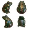 Figurine décorative de grenouille en poterie - Sculpture artistique d'amphibien