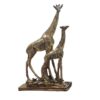 Figurine décorative de girafe dorée - Sculpture d'animal safari grand