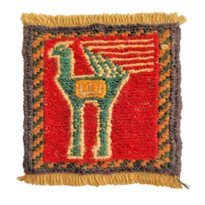 Sous-verre Kilim Persan Tissé à la Main avec Motif d’Oiseau