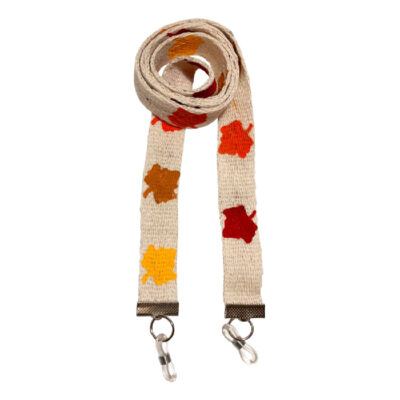 Sangle de lunettes – Design crème feuilles d’automne