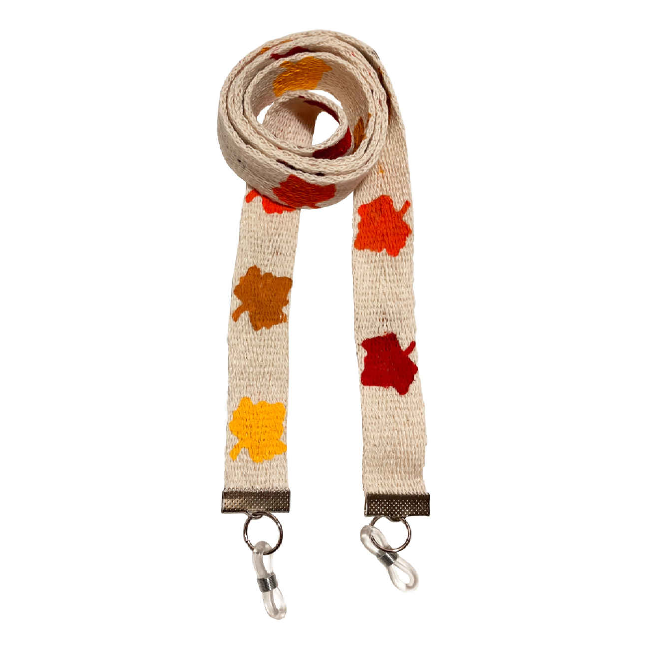 Sangle de lunettes – Design crème feuilles d’automne