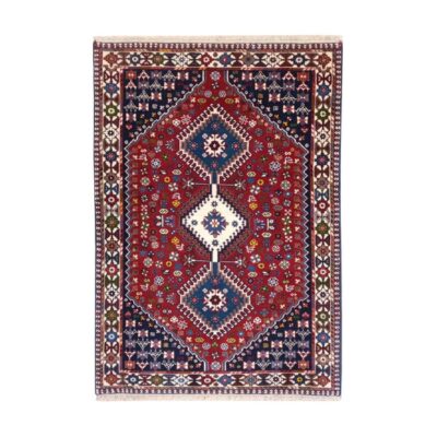 Tapis persan authentique avec laine noué à la main Qashqai rouge