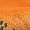 Tapis Gabbeh en laine persane véritablement tissé à la main en Fars bordé orange