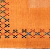 Tapis Gabbeh en laine persane véritablement tissé à la main en Fars bordé orange