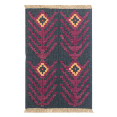 Tapis en laine Kilim persan authentique tissé à la main en Fars Qashqai