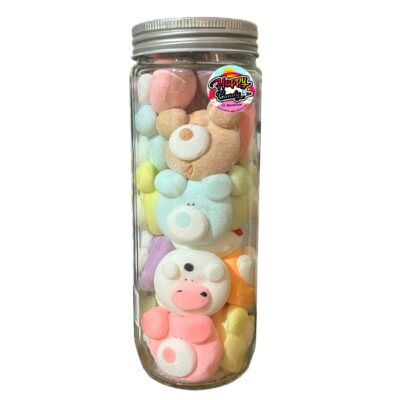 Paquet de guimauves halal – Forme d’animaux mignons dans un pot (130g)