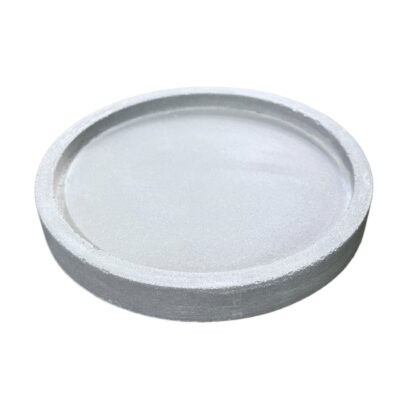 Plateau de service en béton artisanal blanc minimaliste décoratif