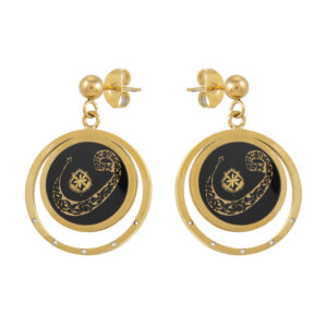 Boucles d’oreilles pendantes plaquées or, attrape-rêves artisanal avec agate