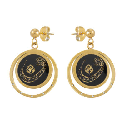 Boucles d’oreilles pendantes plaquées or, attrape-rêves artisanal avec agate