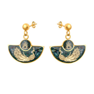 Boucles d’oreilles pendantes plaquées or, attrape-rêves artisanal avec agate