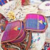 Sac bandoulière persan fait main en Jajim rose