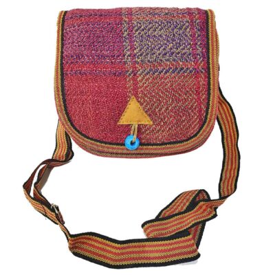 Sac bandoulière persan fait main en Jajim rose