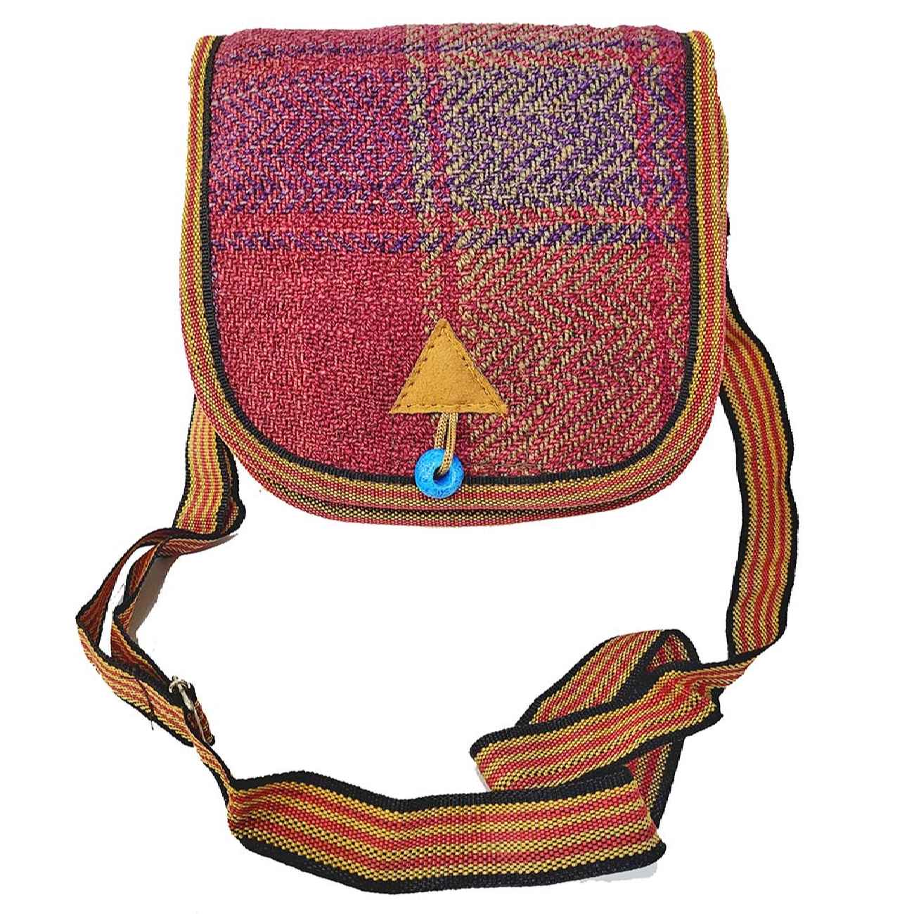 Sac bandoulière persan fait main en Jajim rose