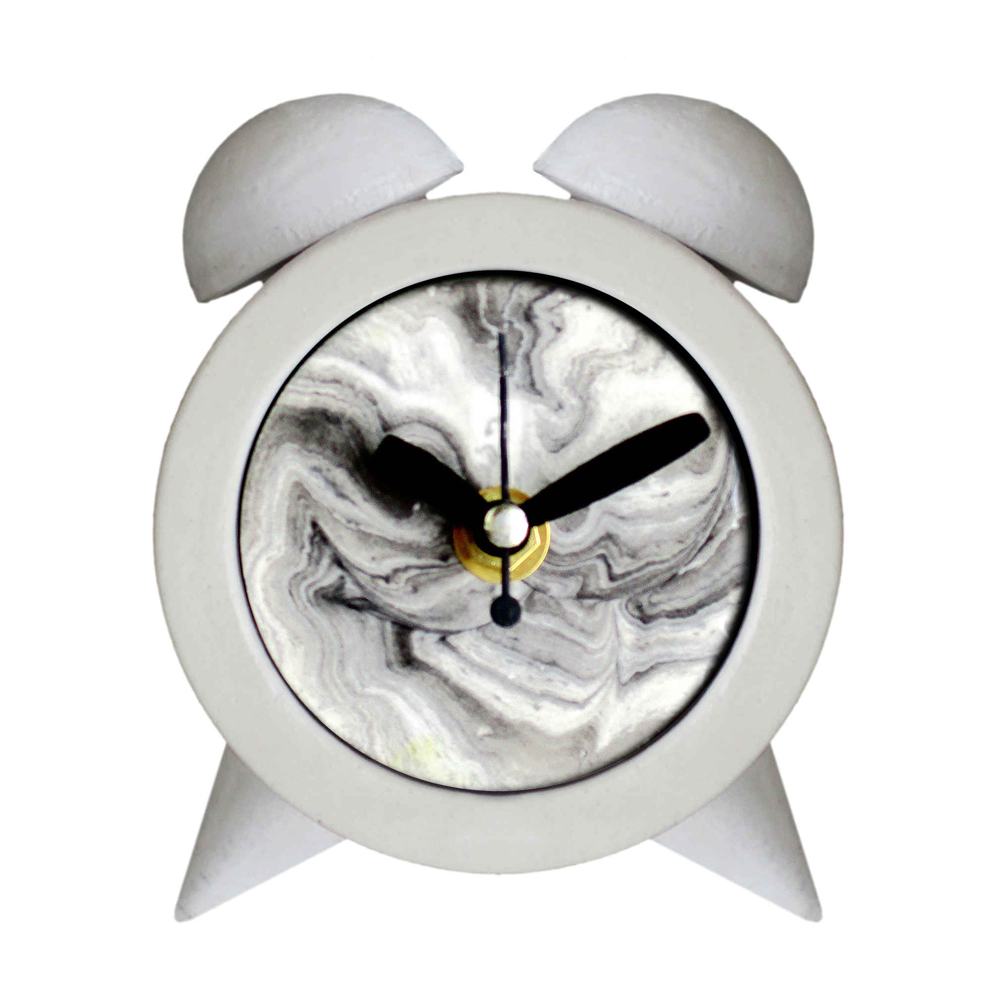 Horloge à Clochettes en Béton Fait Main - Motif Marbre