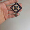 Persian Embroidered Earrings Traditional Needlework with Pendant