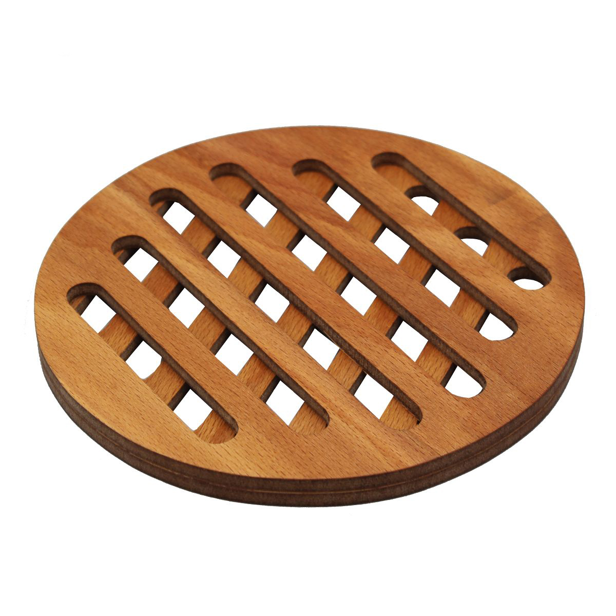 Sous-plat vintage en bois de teck fait main pour plat chaud