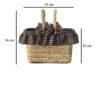 Panier pique-nique en feuille de palmier tissé à la main avec design à carreaux