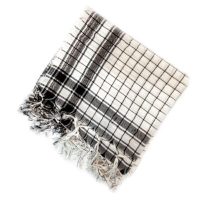 Écharpe Keffieh à Carreaux Traditionnelle – Couvre-chef Arabe pour Protection Solaire et Sable