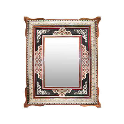 Cadre de miroir en bois persan – Miroir mural Khatamkari