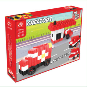 Creators : Blocs de construction Véhicules de secours – 10 modèles, 220 pièces pour enfants à partir de 5 ans