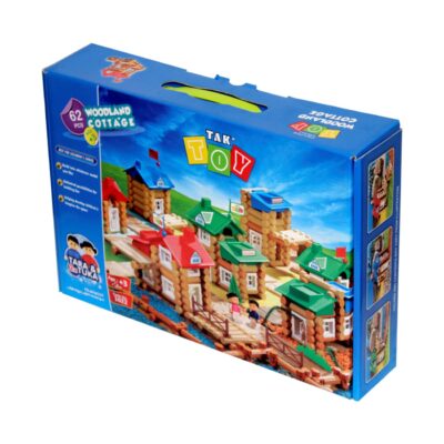 Tak Toy : Blocs de construction de chalet en forêt – Ensemble charmant, 62 pièces