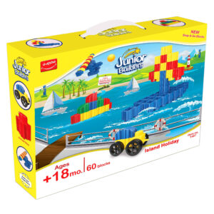 Junior Builders : Ensemble de construction Île de construction – Thème de vacances, 60 pièces pour enfants à partir de 18 mois
