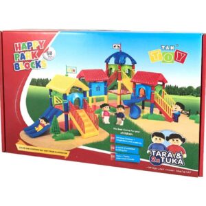 Tak Toy : Blocs de construction du parc heureux – Ensemble de jouets amusant, 58 pièces