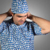 Blouse dentaire bleue pour homme et ensemble de bonnet – Professionnelle et pratique