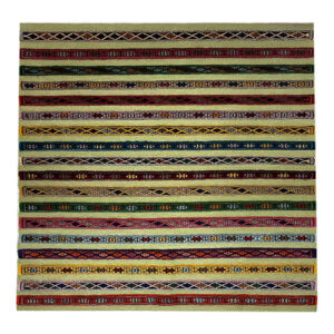 Tapis en laine Kilim persan original tissé à la main en Golestan rayé