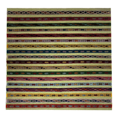 Tapis en laine Kilim persan original tissé à la main en Golestan rayé