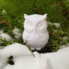 Figurine décorative de hibou blanc pour cadeau - Sculpture en céramique d'oiseau