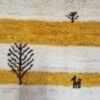 Tapis Gabbeh en laine persane véritablement tissé à la main avec motifs animaliers & arbres
