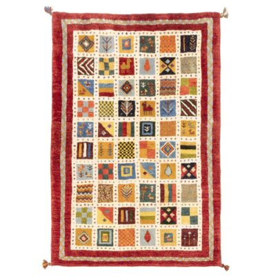 Tapis en laine Gabbeh persan tissé à la main en Fars Kashkuli