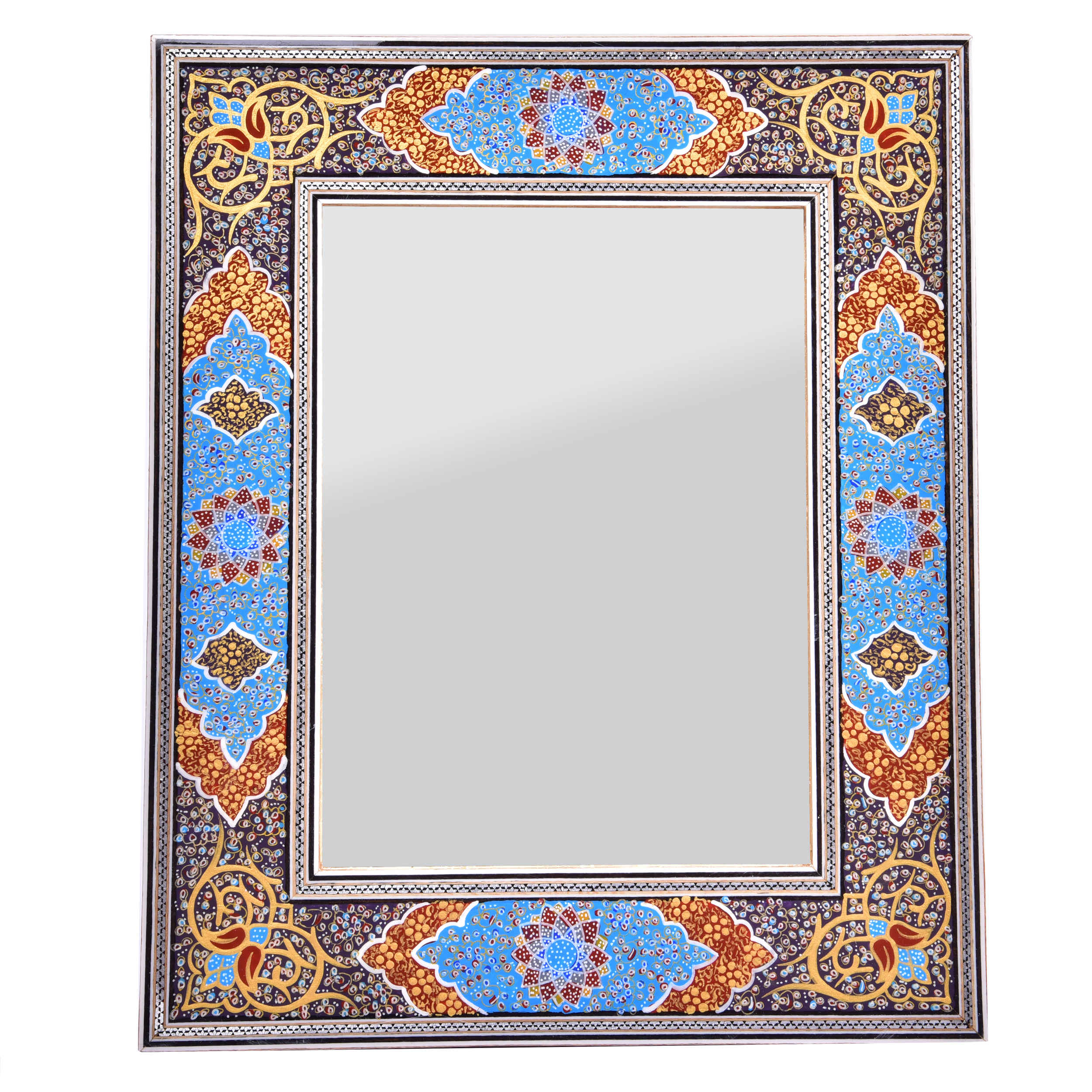 Cadre de miroir en bois persan – Design Mahor Khatamkari