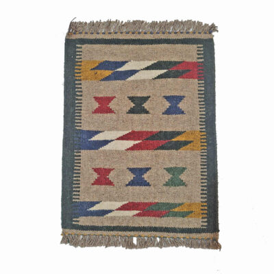 Tapis Kilim en laine persane authentique tissé à la main à Shiraz Qashqai crème