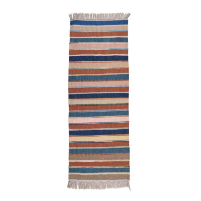 Tapis en laine Kilim persan tissé à la main en Isfahan rayé