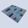 Tapis Persan Patchwork Noué à la Main Géométrique Bleu