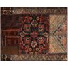 Tapis Persan Vintage Patchwork Noué à la Main Marron