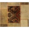 Tapis Persan Vintage Patchwork Noué à la Main Géométrique Marron
