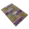 Tapis Persan Vintage Patchwork Noué à la Main Géométrique Vert