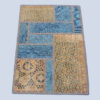 Tapis Persan Patchwork Noué à la Main Bleu Clair