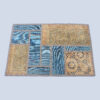 Tapis Persan Patchwork Noué à la Main Bleu Clair