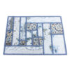 Tapis Persan Patchwork Noué à la Main Bleu Clair