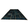 Tapis Persan Patchwork Noué à la Main Bleu Marine
