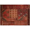 Tapis Persan Vintage Patchwork Noué à la Main Géométrique Rouge