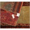 Tapis Persan Vintage Patchwork Noué à la Main Géométrique Rouge