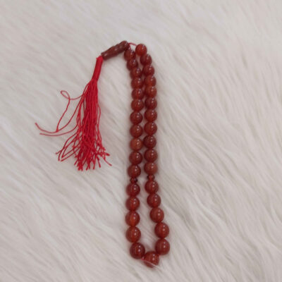 Chapelet islamique en agate “Sorkh” avec 33 perles